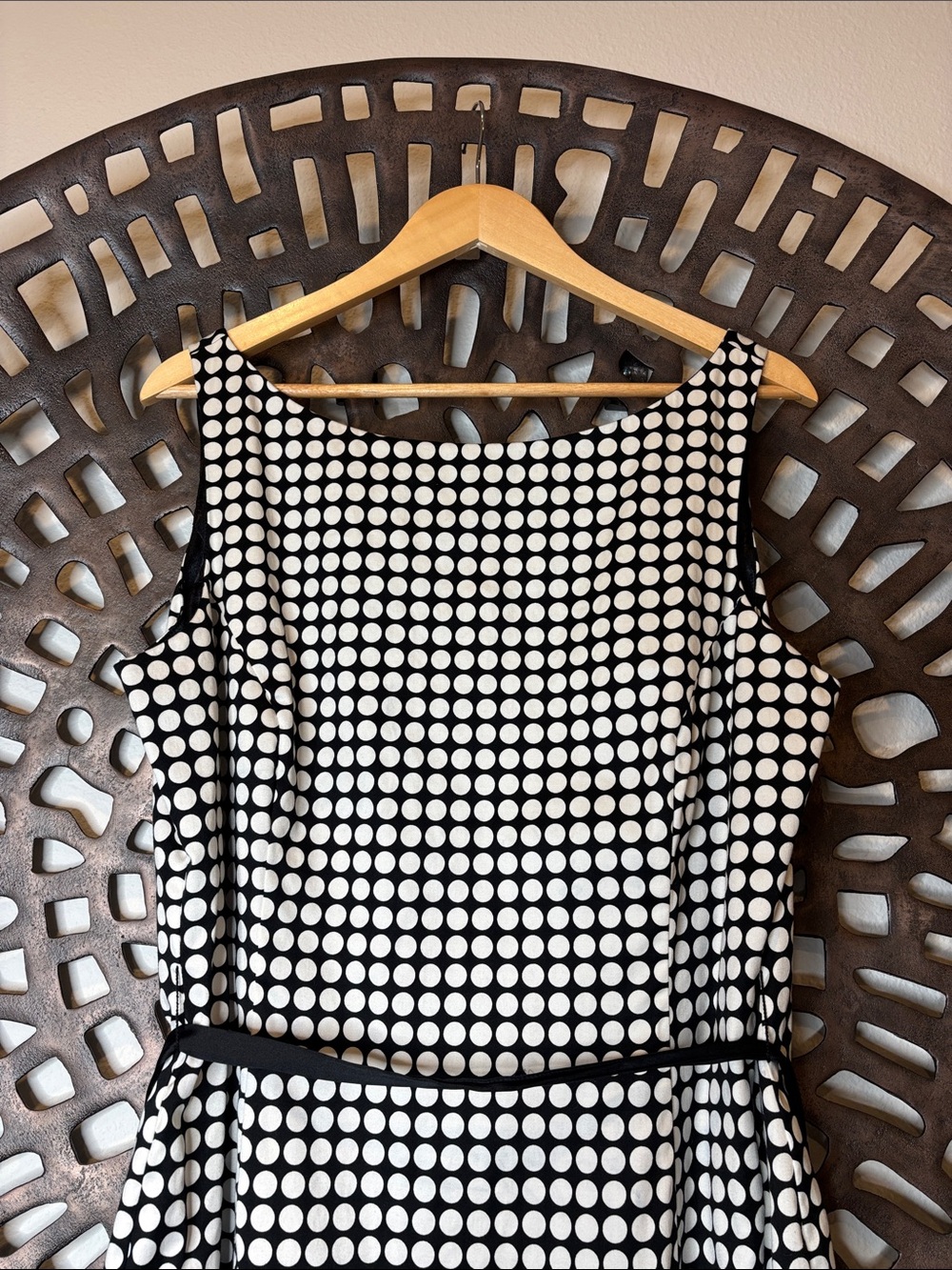 🖤 Laura Ashley Polka Dot Sheath Dress 14 Belted Lined Women's Classic 🤍 - Picture 3 of 14